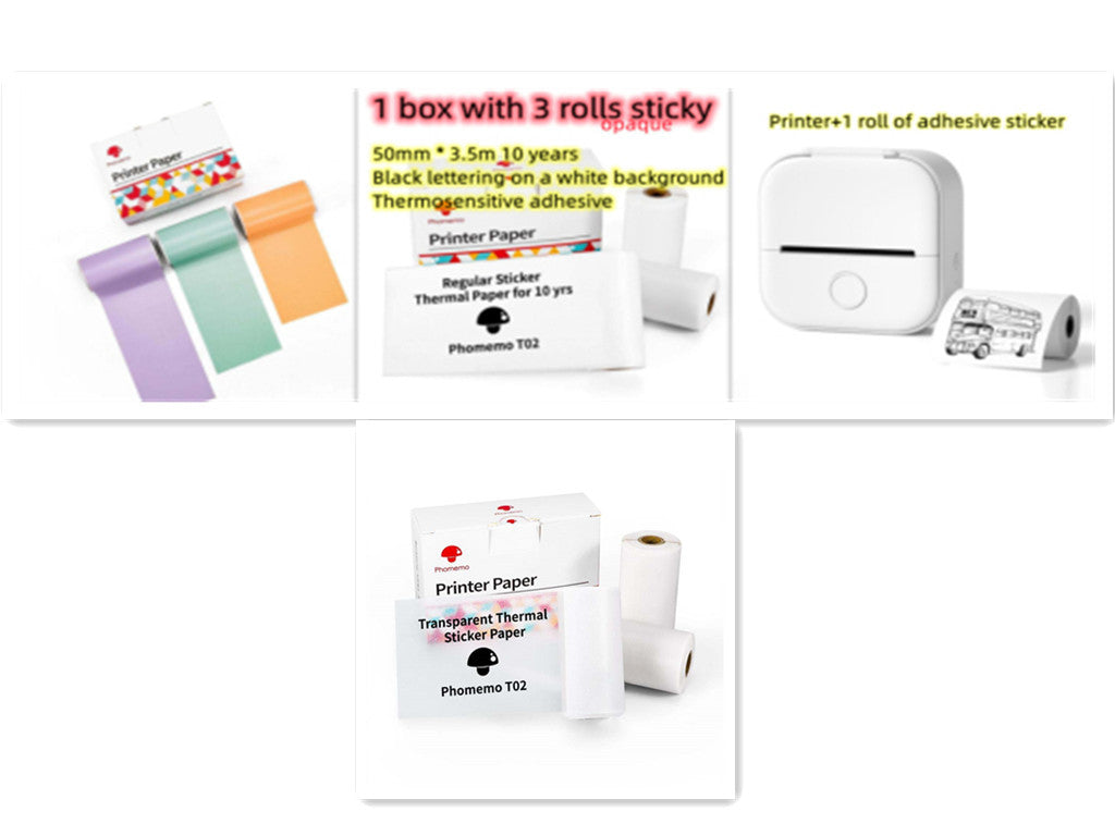 Portable Mini Thermal Label Printer Home Photo Printer Student