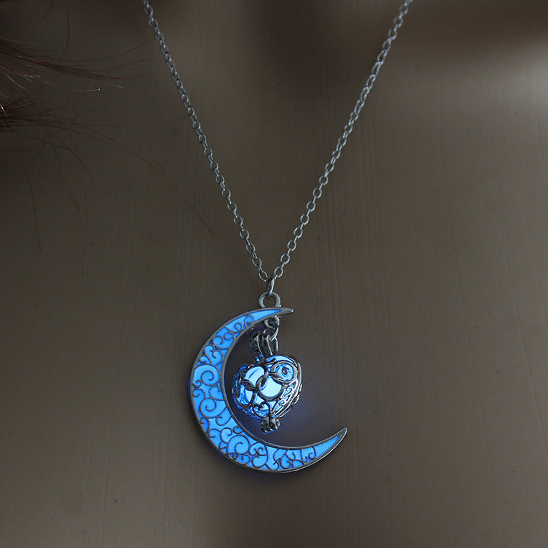 Glowing Silver Plated Pendant Necklaces