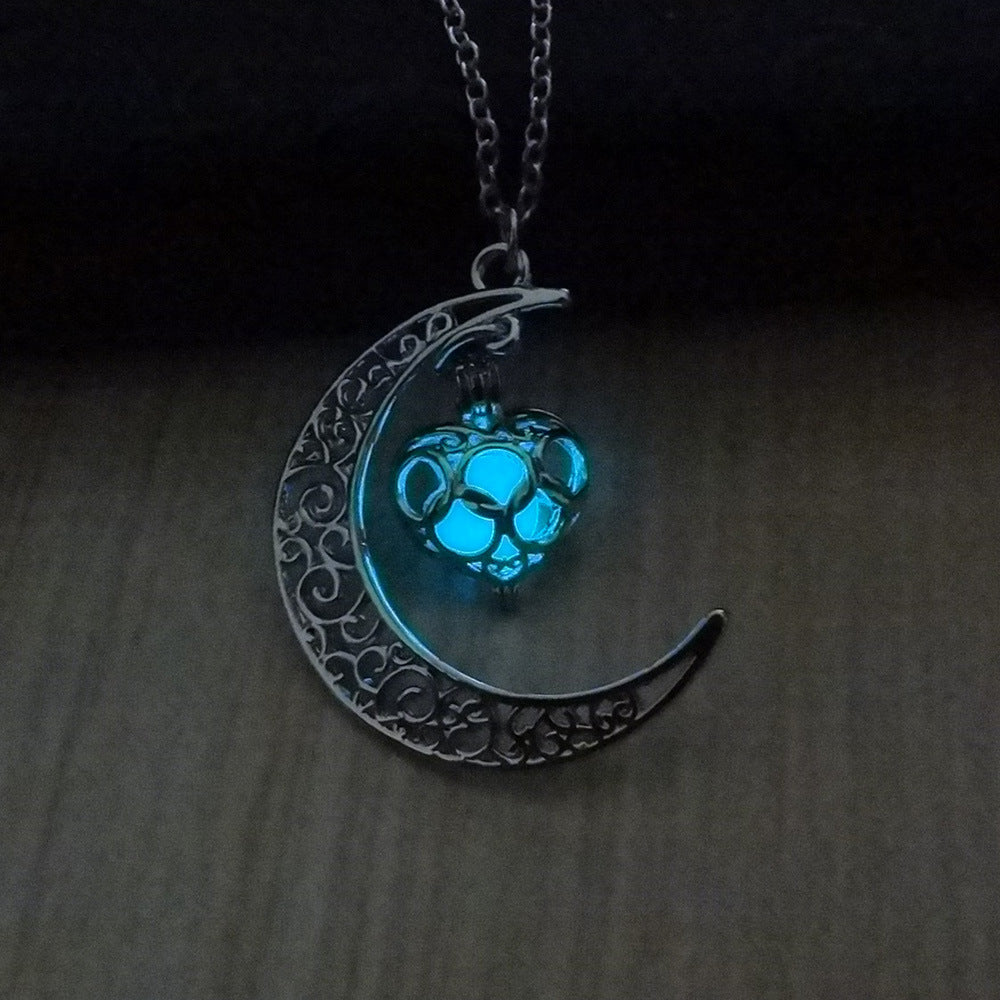 Glowing Silver Plated Pendant Necklaces
