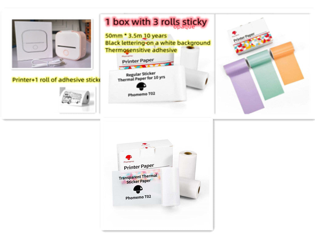Portable Mini Thermal Label Printer Home Photo Printer Student