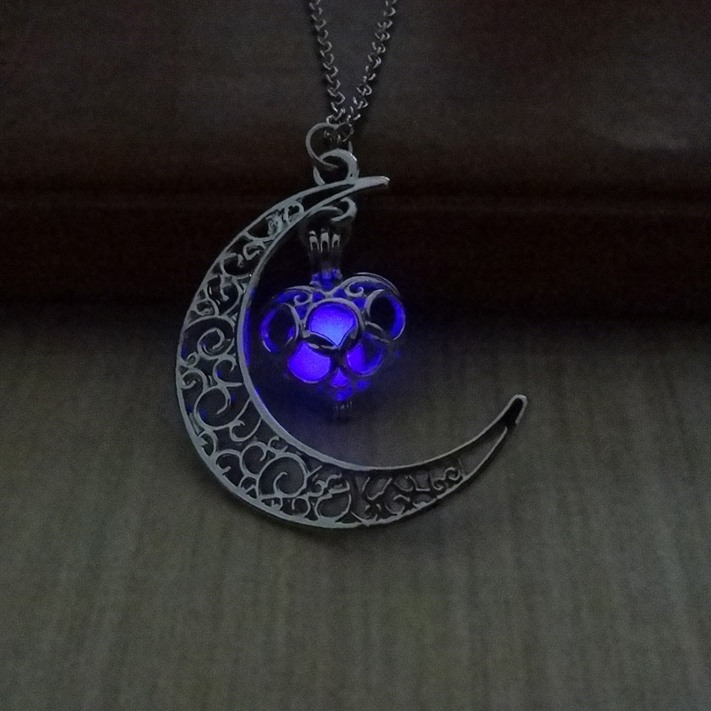 Glowing Silver Plated Pendant Necklaces