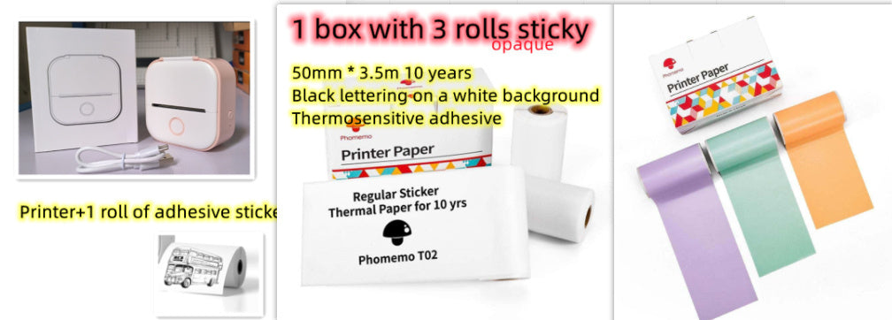 Portable Mini Thermal Label Printer Home Photo Printer Student