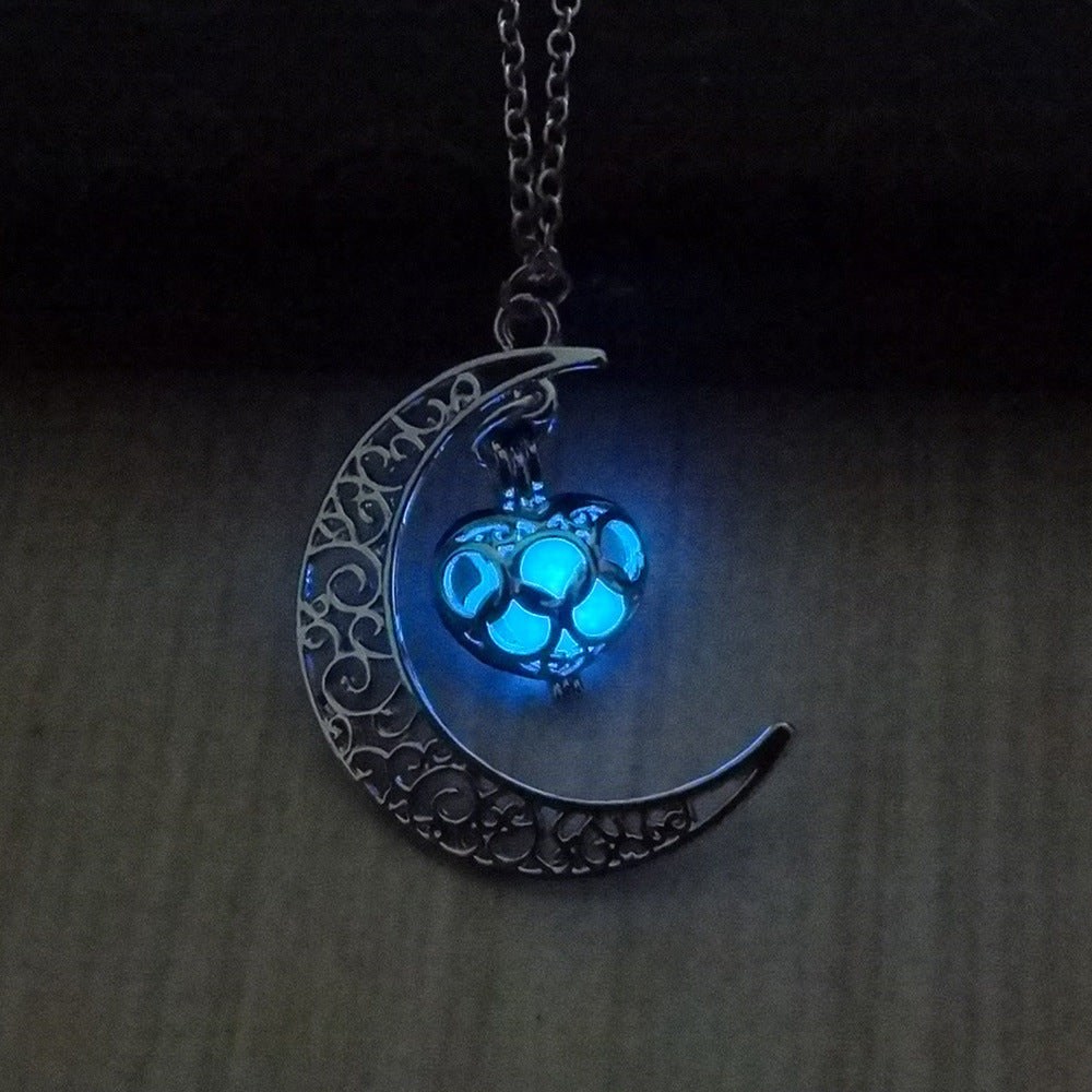 Glowing Silver Plated Pendant Necklaces