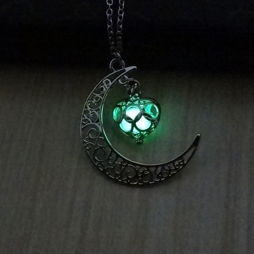 Glowing Silver Plated Pendant Necklaces