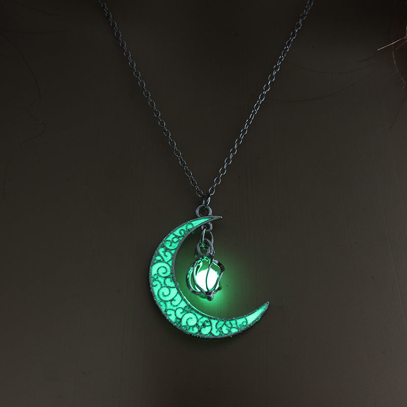 Glowing Silver Plated Pendant Necklaces