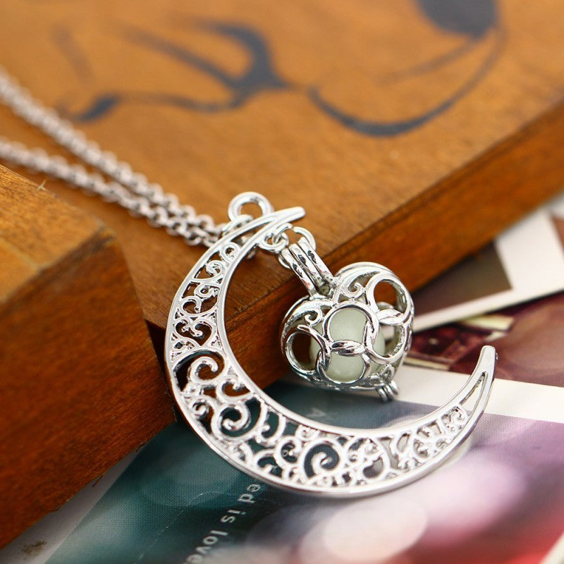 Glowing Silver Plated Pendant Necklaces