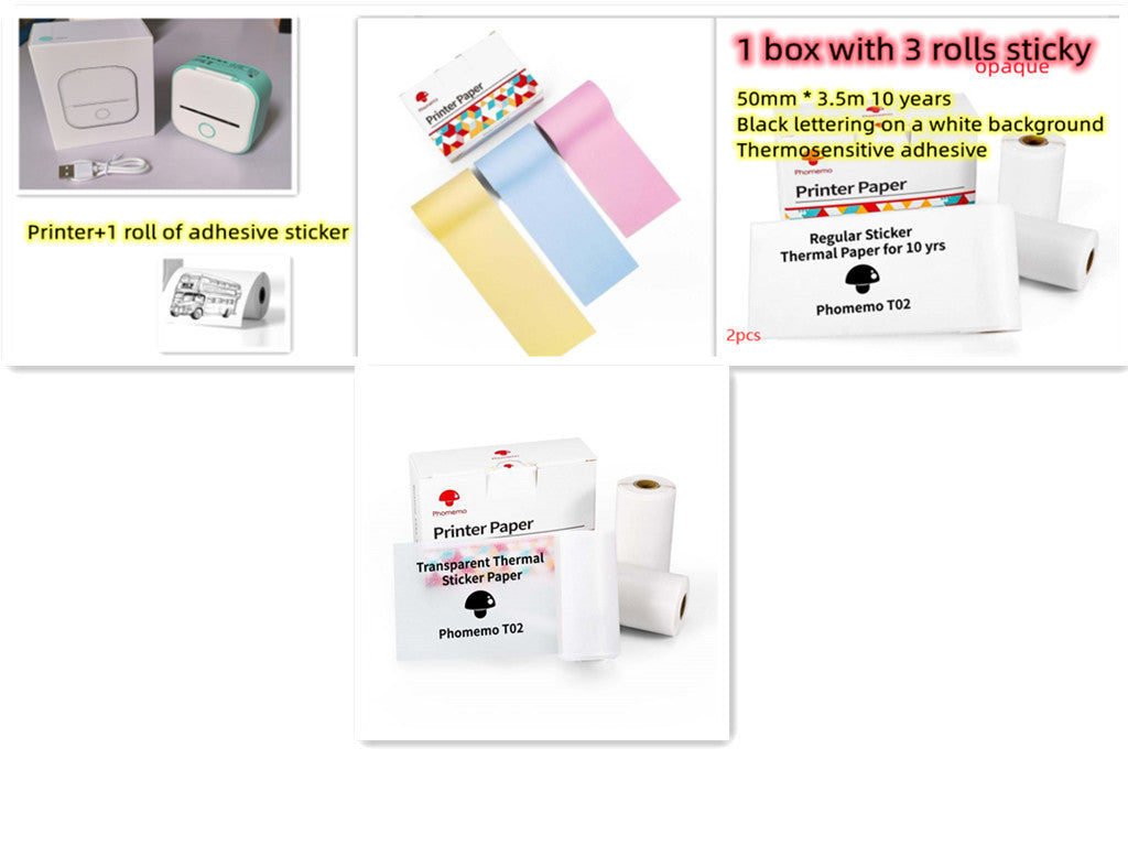 Portable Mini Thermal Label Printer Home Photo Printer Student