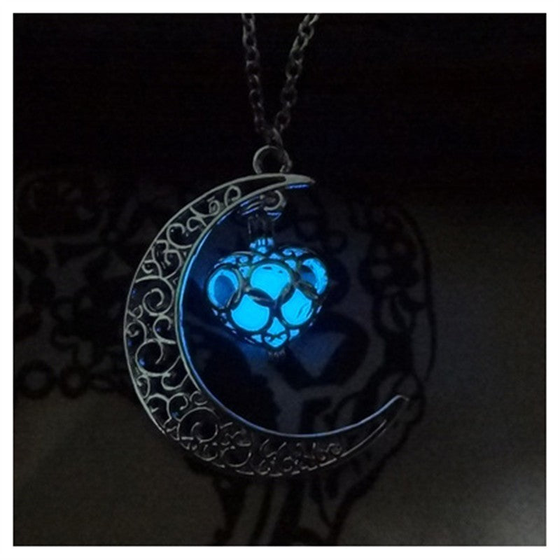 Glowing Silver Plated Pendant Necklaces