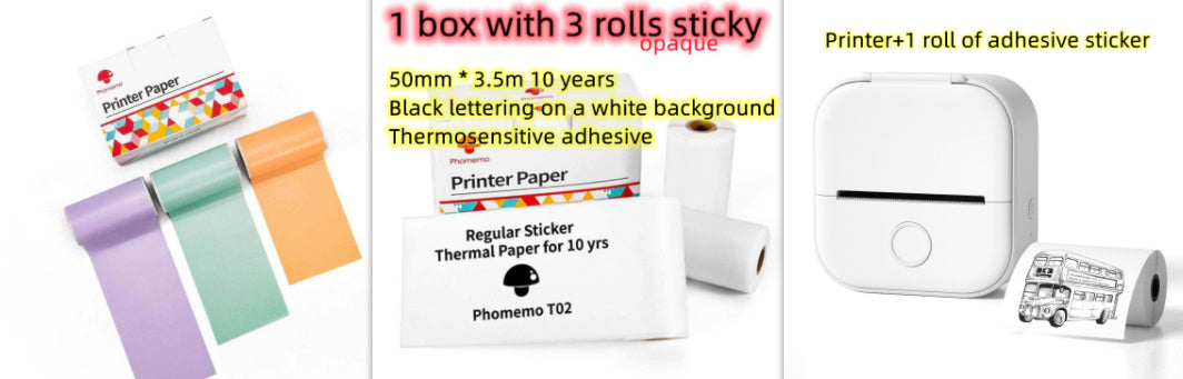 Portable Mini Thermal Label Printer Home Photo Printer Student