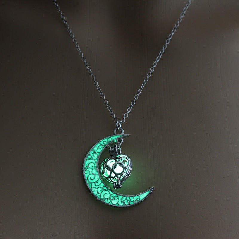 Glowing Silver Plated Pendant Necklaces